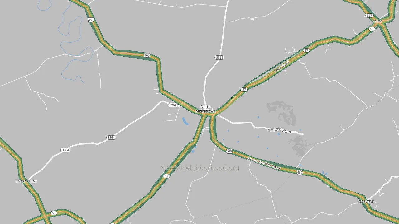 North Middletown, KY Map of Noise Levels in North Middletown