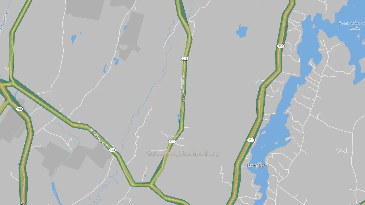 North Newcastle, ME Map of Noise Levels in North Newcastle