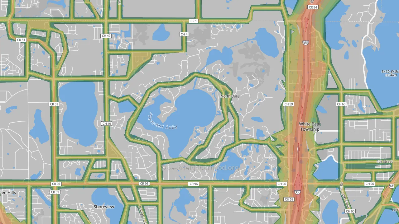 North Oaks, MN Map of Noise Levels in North Oaks