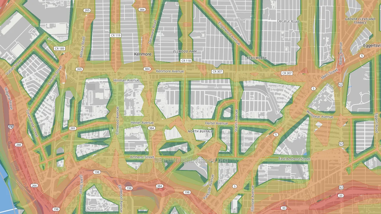 North Park, Buffalo, NY Map of Noise Levels in North Park