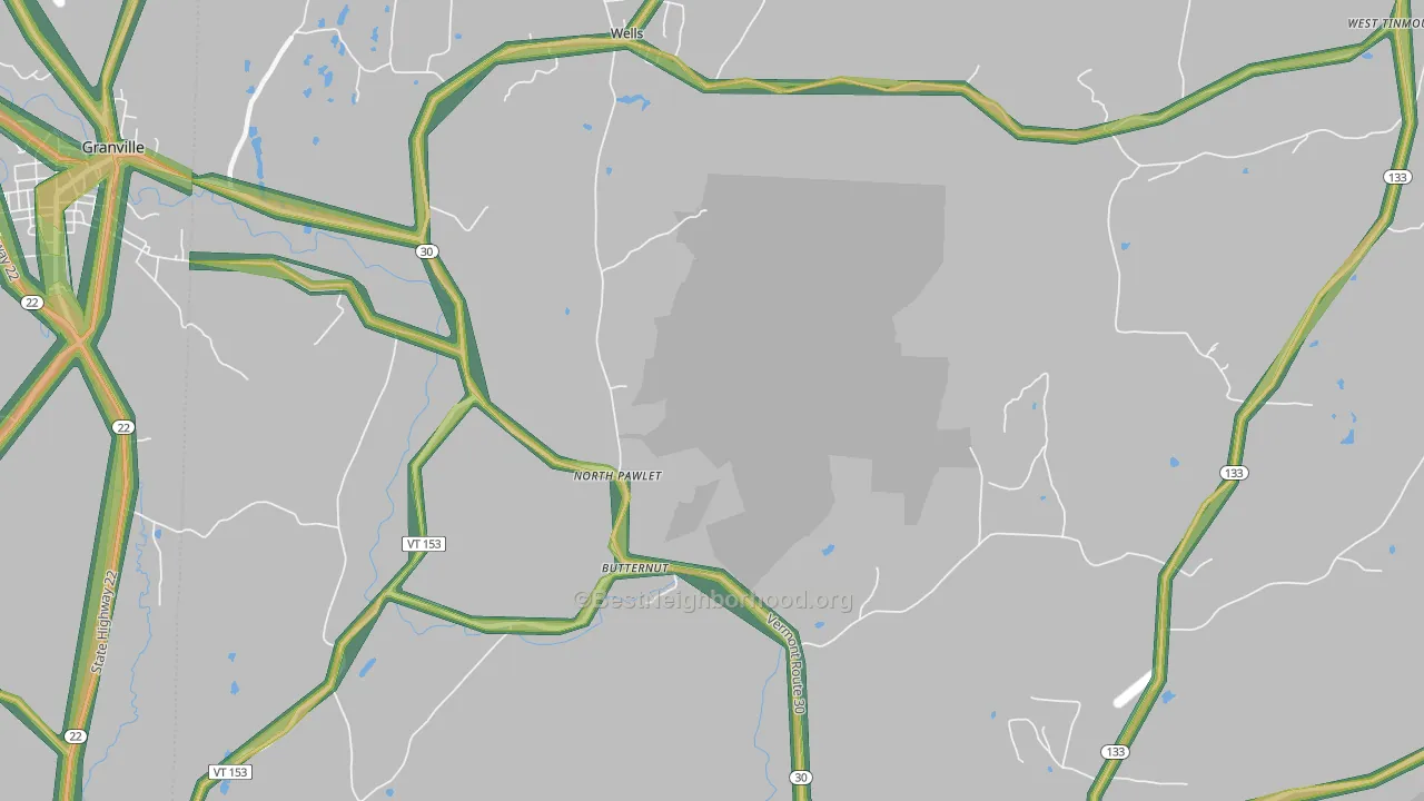 North Pawlet, VT Map of Noise Levels in North Pawlet