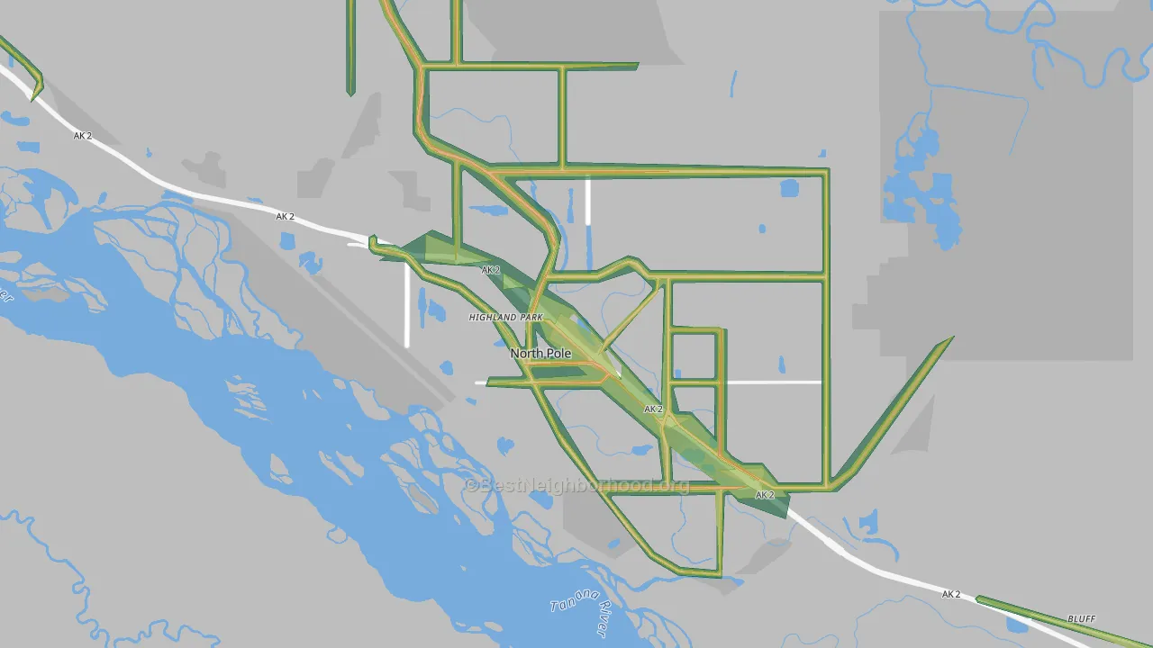 North Pole, AK Map of Noise Levels in North Pole