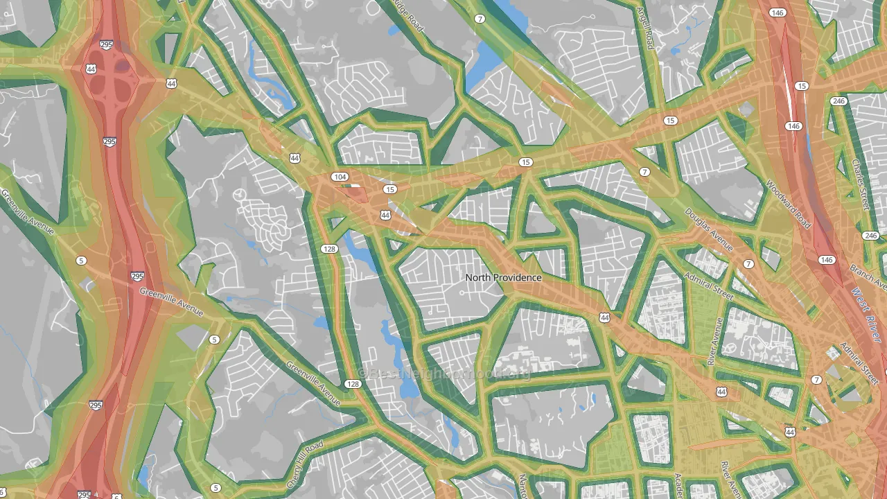 North Providence, RI Map of Noise Levels in North Providence