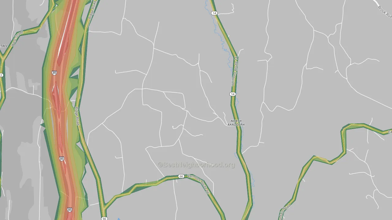 North Randolph, VT Map of Noise Levels in North Randolph