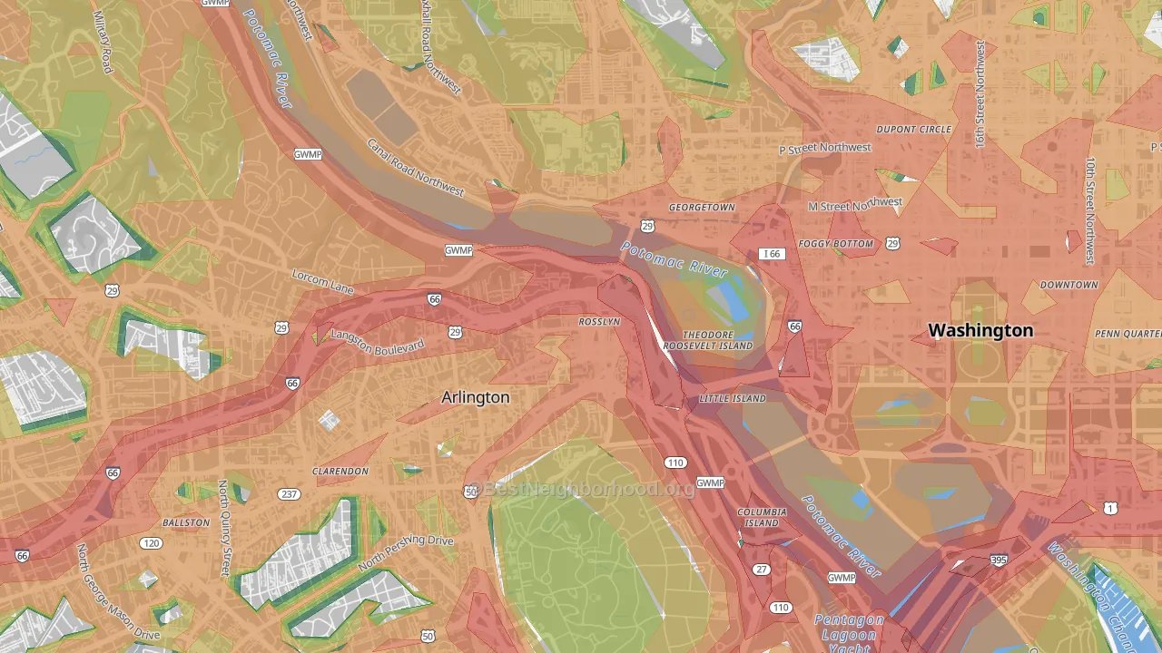 North Rosslyn, Arlington, VA Map of Noise Levels in North Rosslyn
