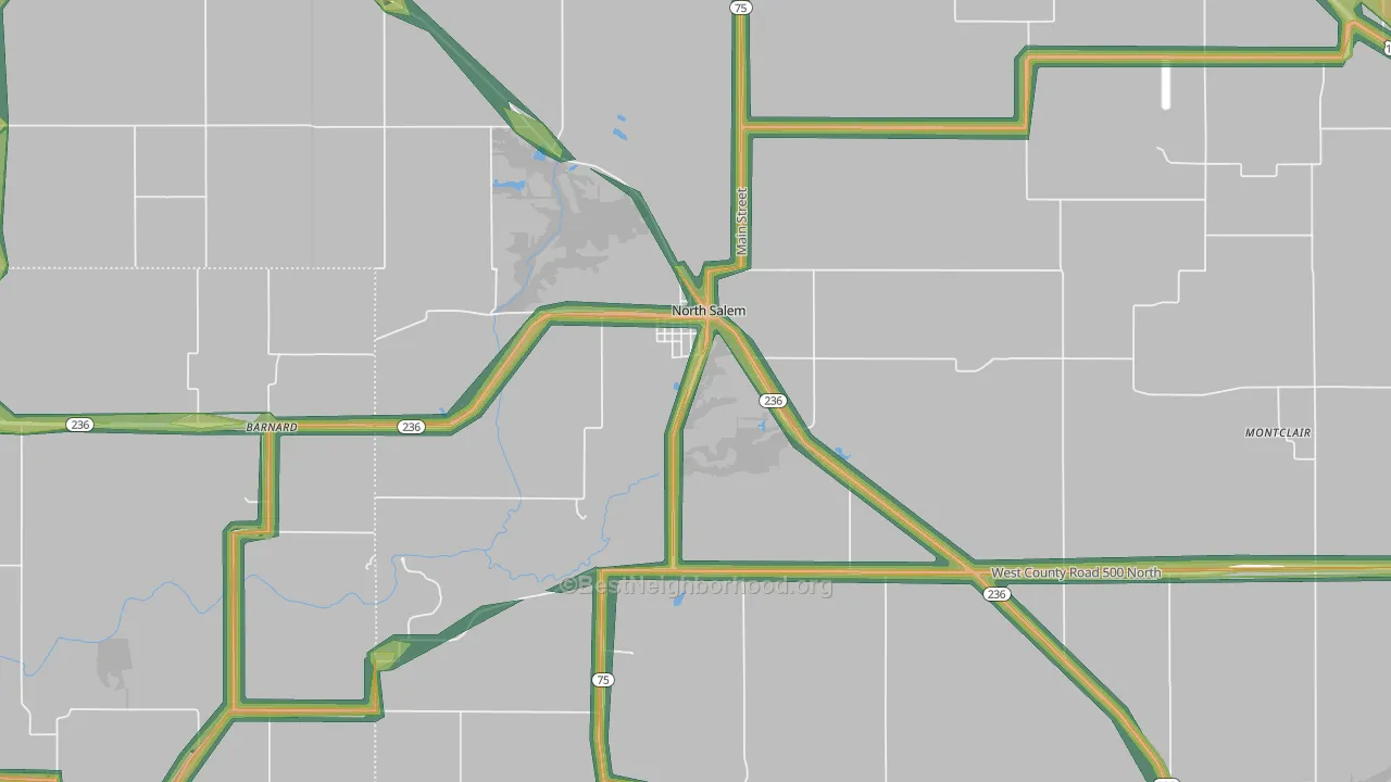 North Salem, IN Map of Noise Levels in North Salem