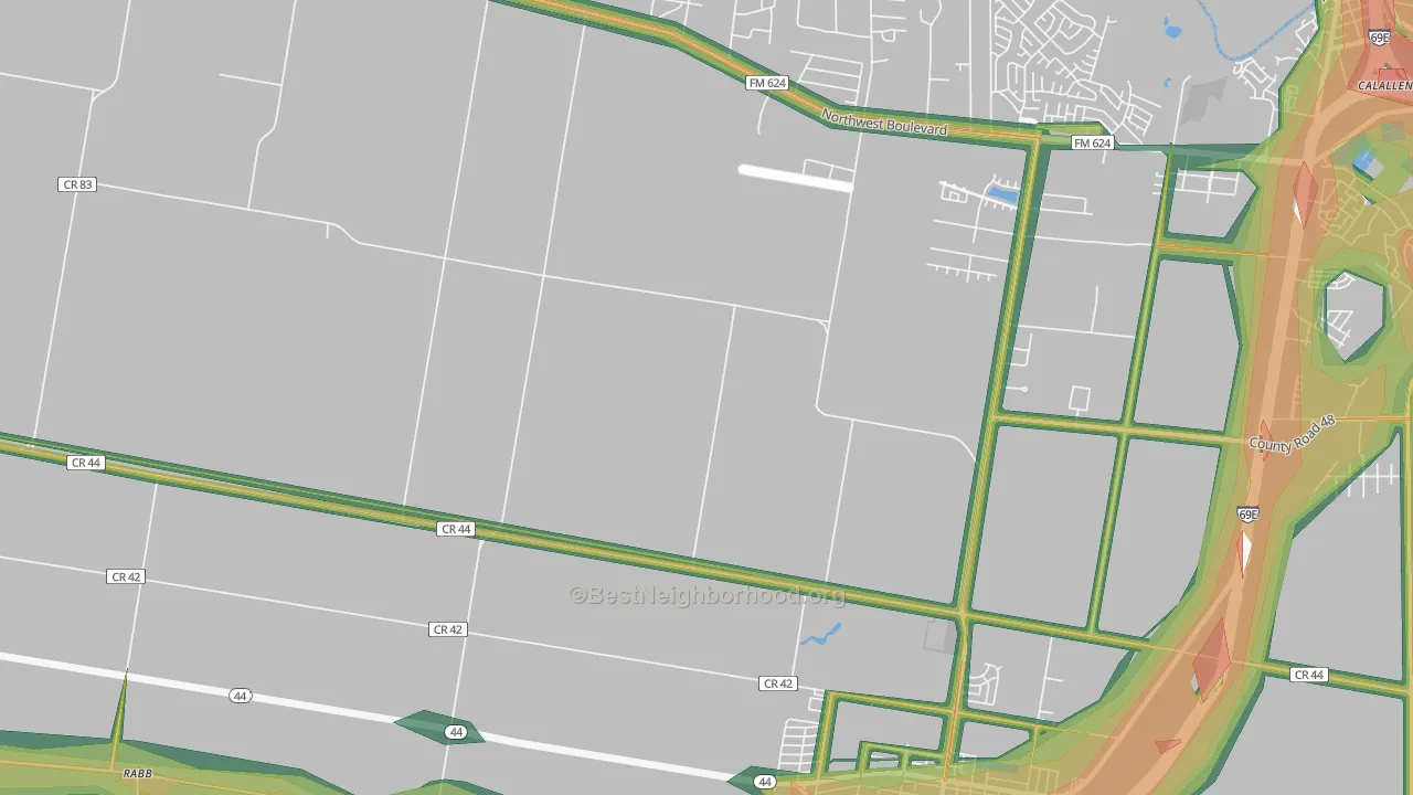 North San Pedro, TX Map of Noise Levels in North San Pedro