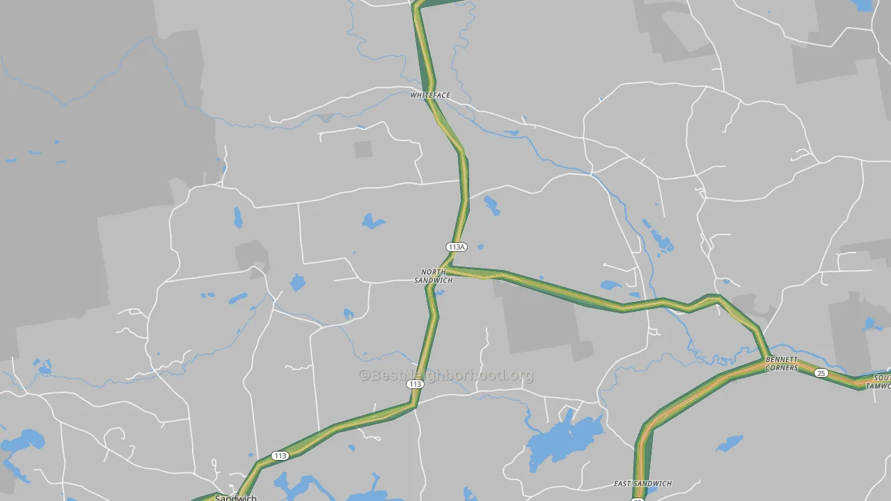 North Sandwich, NH Map of Noise Levels in North Sandwich