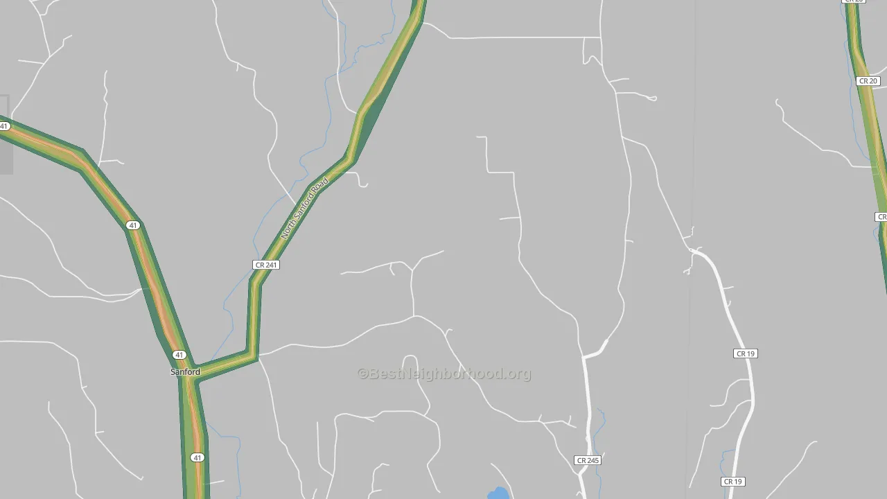 North Sanford, NY Map of Noise Levels in North Sanford