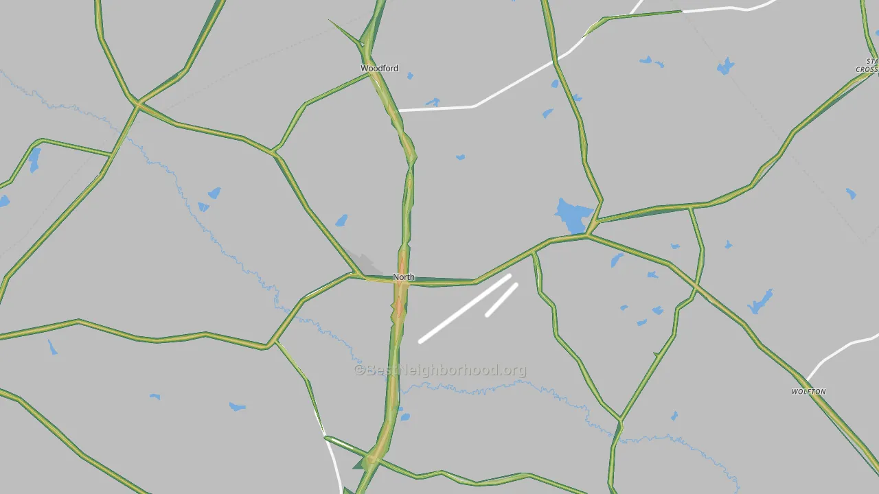 North, SC Map of Noise Levels in North
