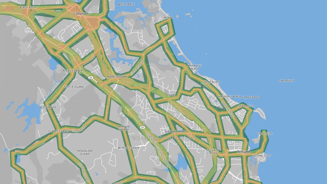 North Scituate, MA Map of Noise Levels in North Scituate