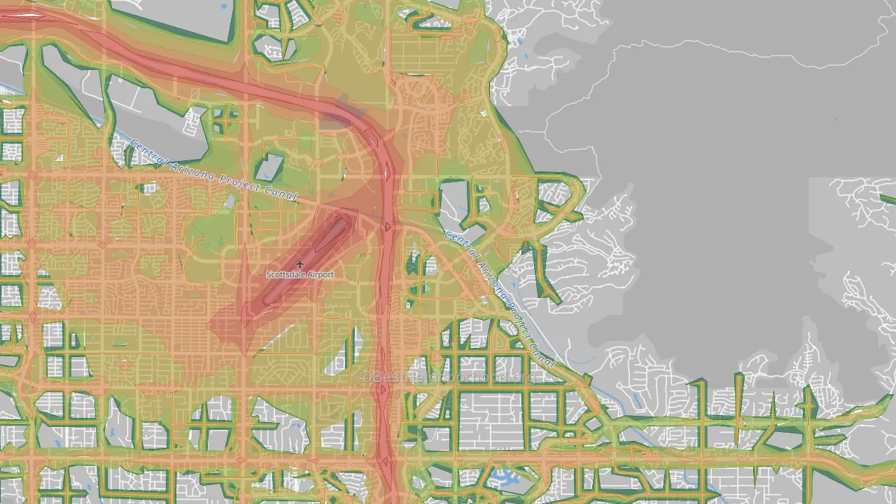 North Scottsdale, Scottsdale, AZ Map of Noise Levels in North Scottsdale