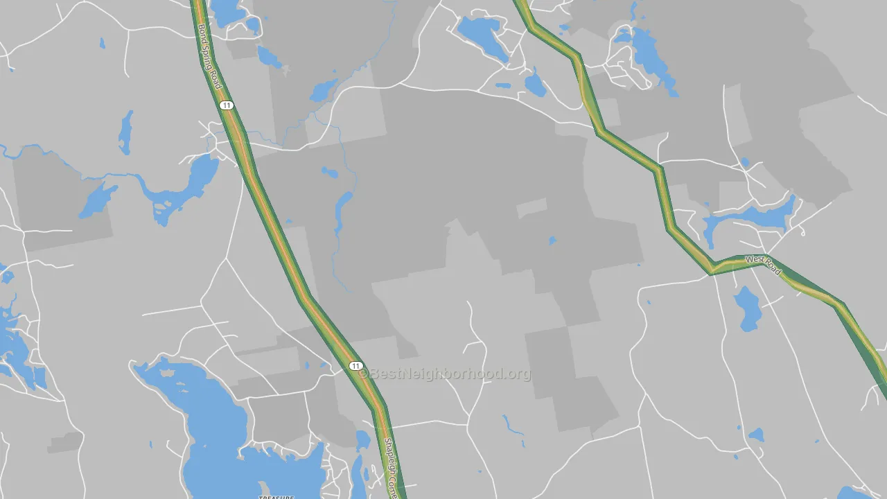 North Shapleigh, ME Map of Noise Levels in North Shapleigh
