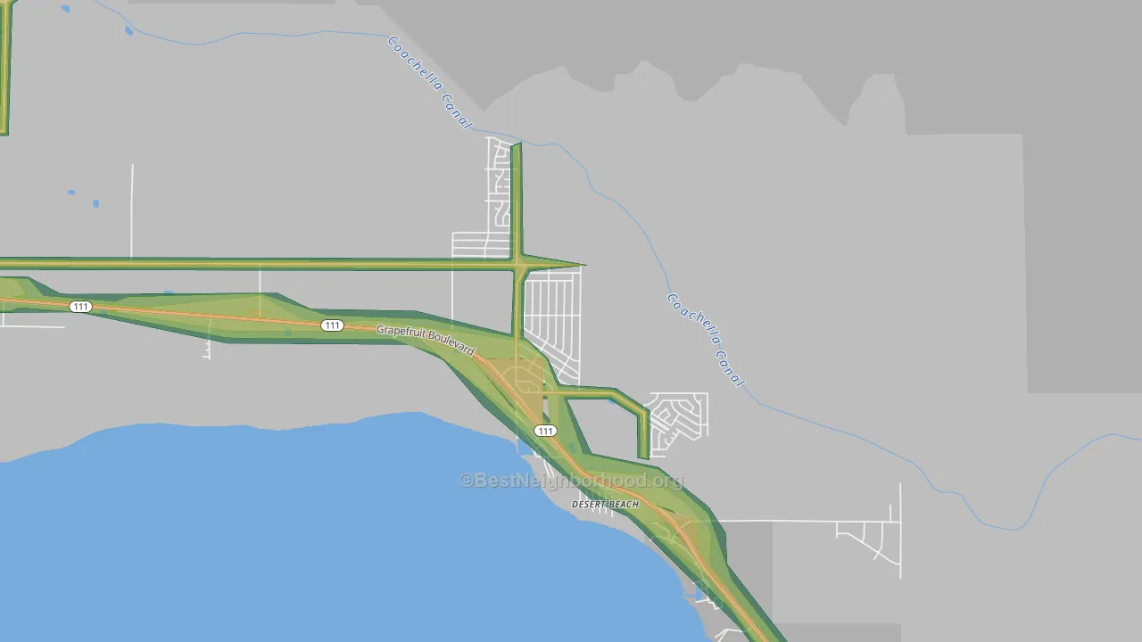 North Shore, CA Map of Noise Levels in North Shore