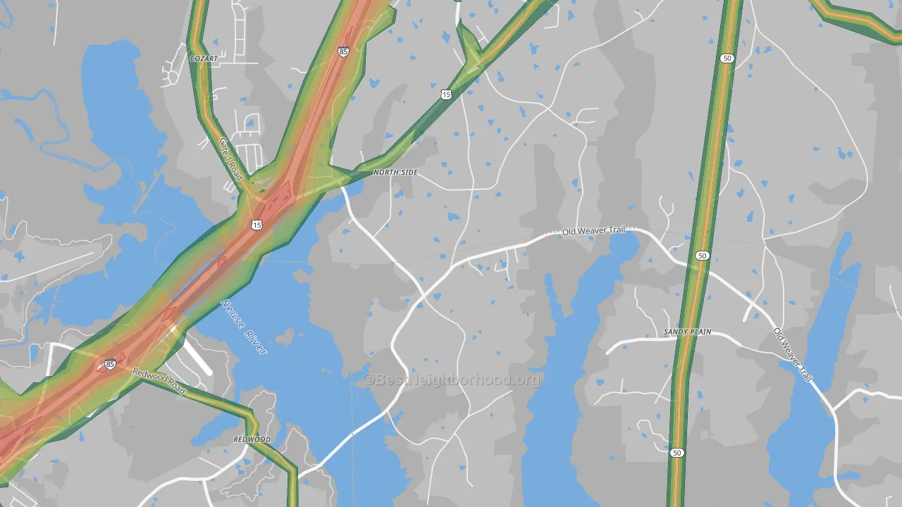 North Side, NC Map of Noise Levels in North Side