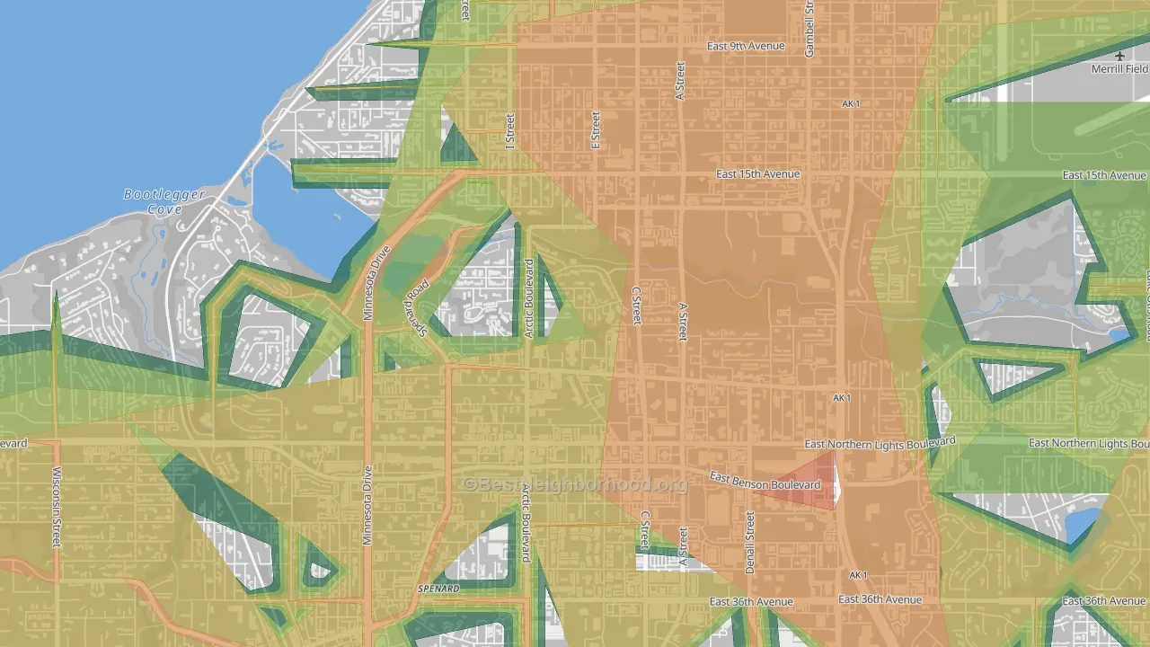 North Star, Anchorage, AK Map of Noise Levels in North Star