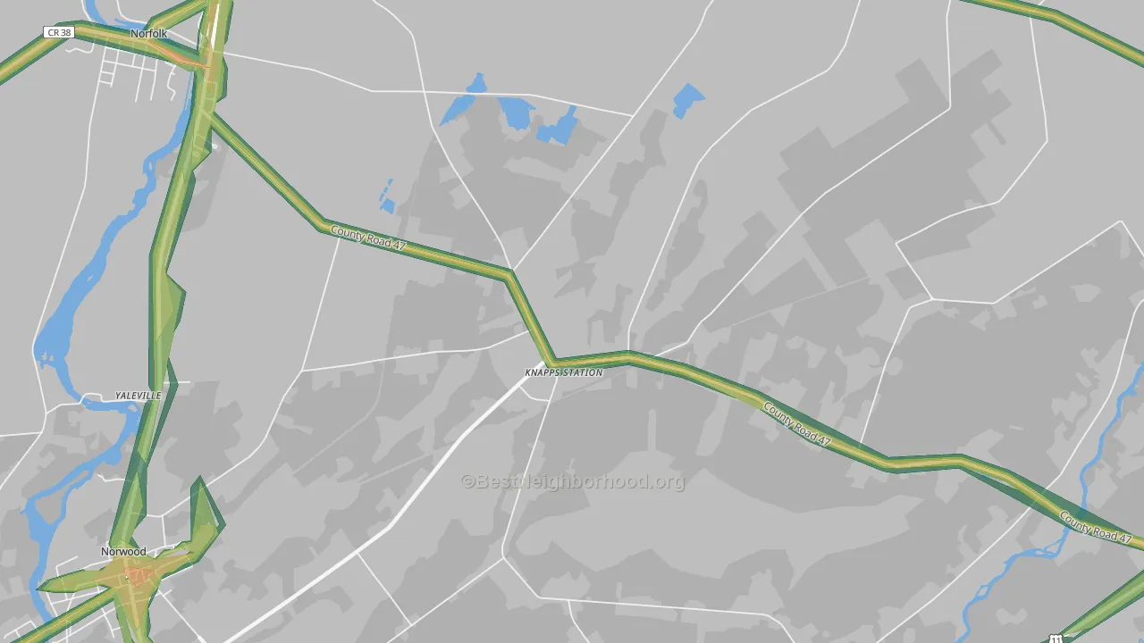 North Stockholm, NY Map of Noise Levels in North Stockholm