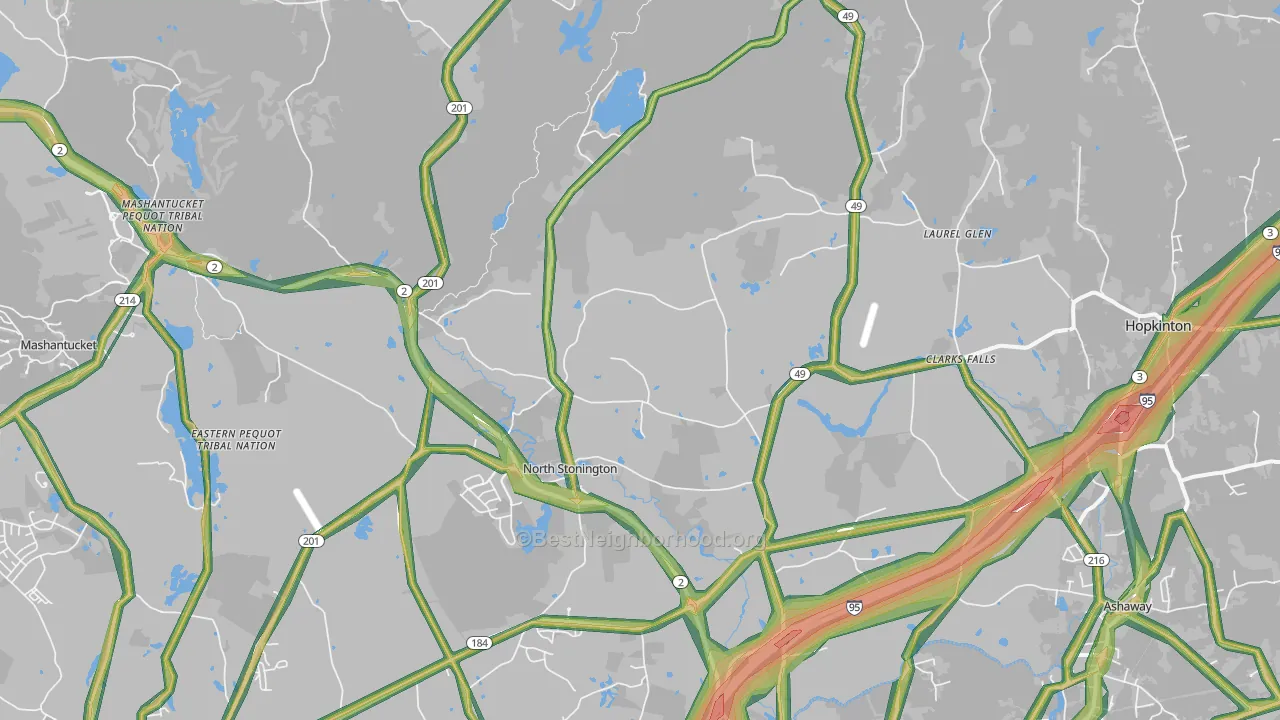 North Stonington, CT Map of Noise Levels in North Stonington