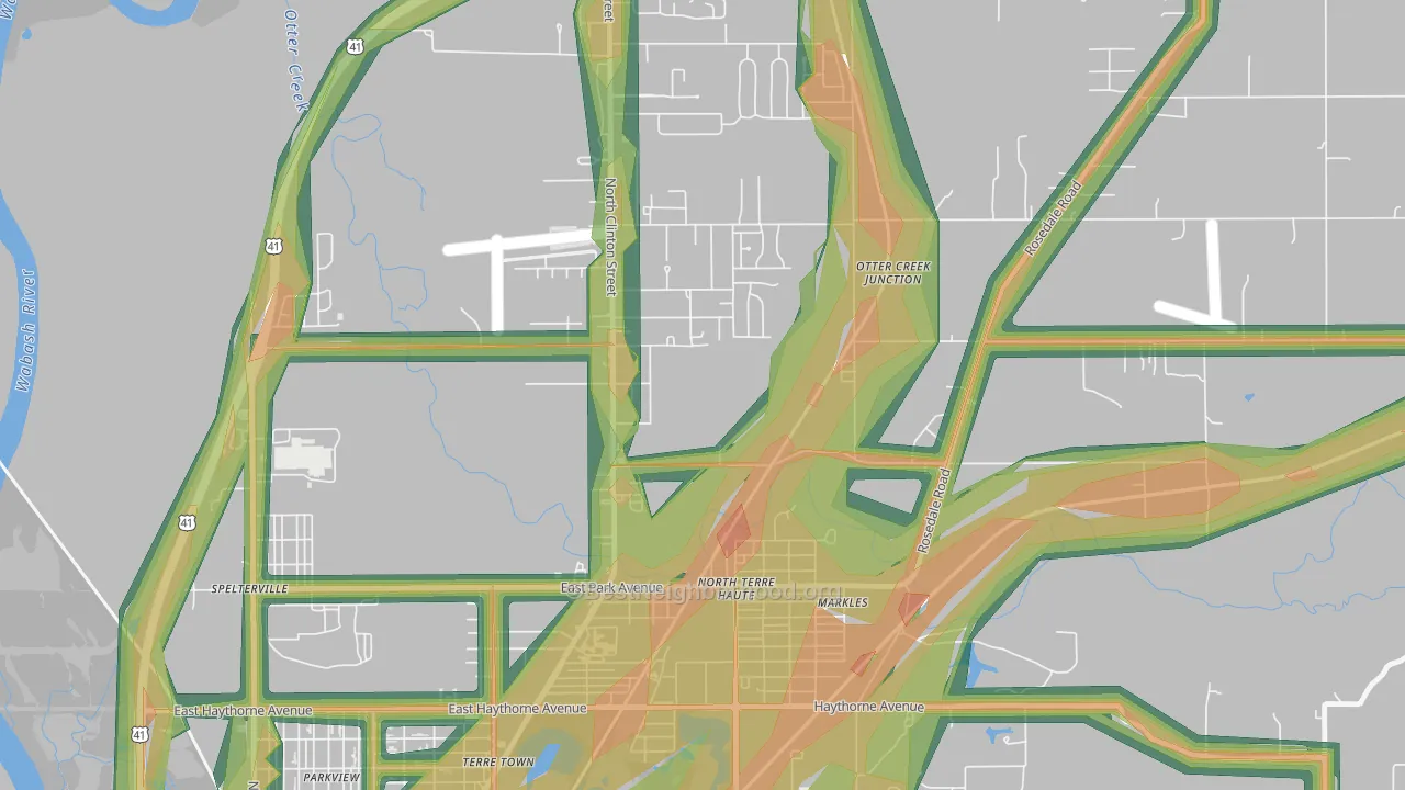 North Terre Haute, IN Map of Noise Levels in North Terre Haute