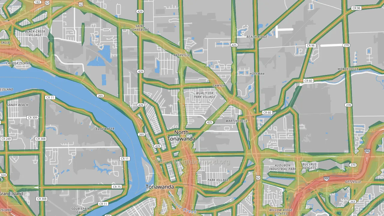 North Tonawanda, NY Map of Noise Levels in North Tonawanda