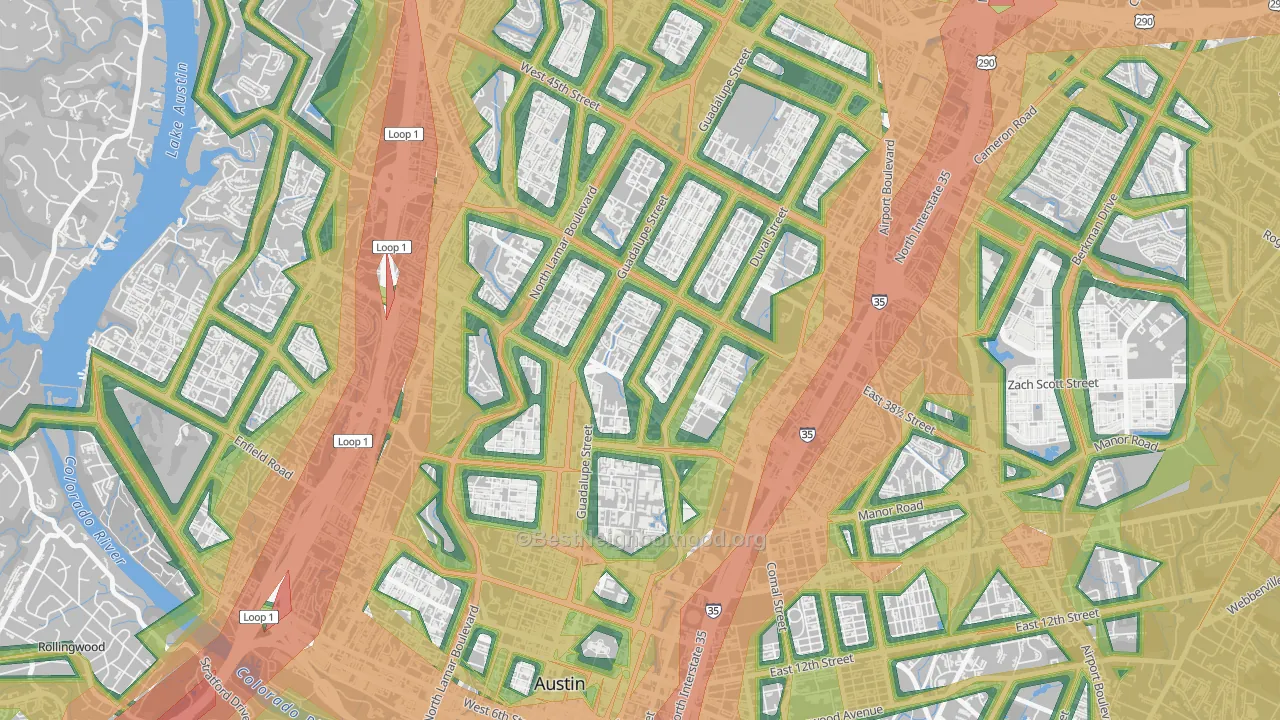 North University, Austin, TX Map of Noise Levels in North University