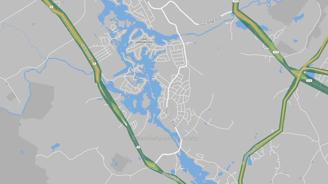 North Waterboro, ME Map of Noise Levels in North Waterboro