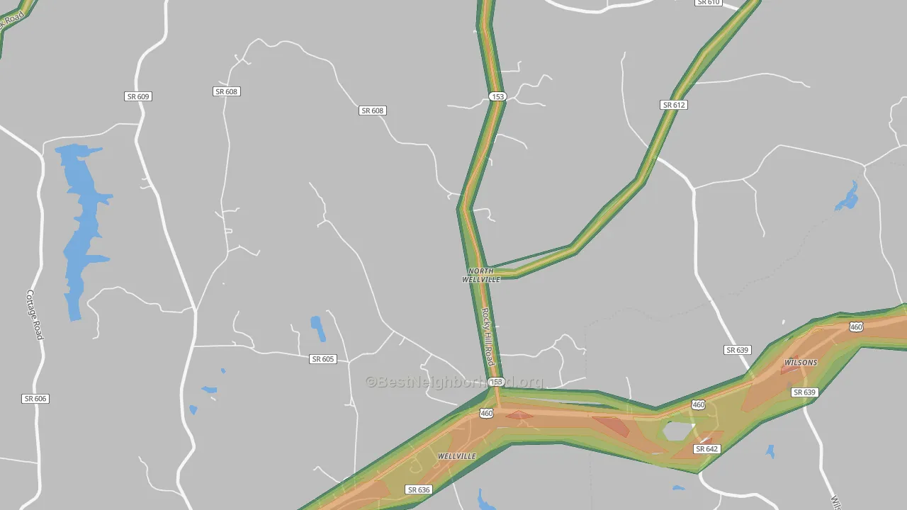 North Wellville, VA Map of Noise Levels in North Wellville