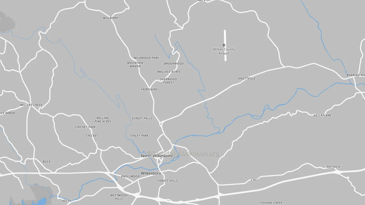 North Wilkesboro, NC Map of Noise Levels in North Wilkesboro