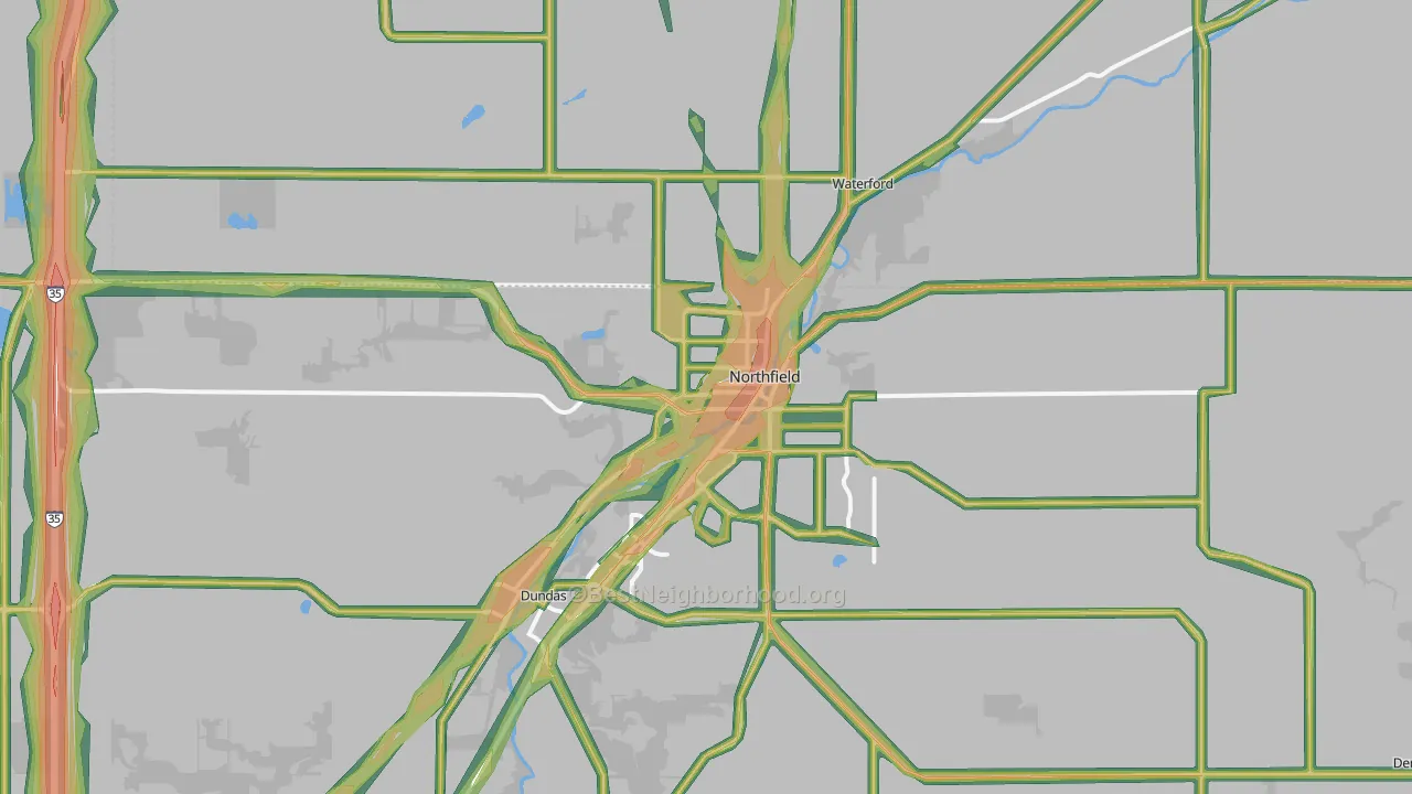 Northfield, MN Map of Noise Levels in Northfield