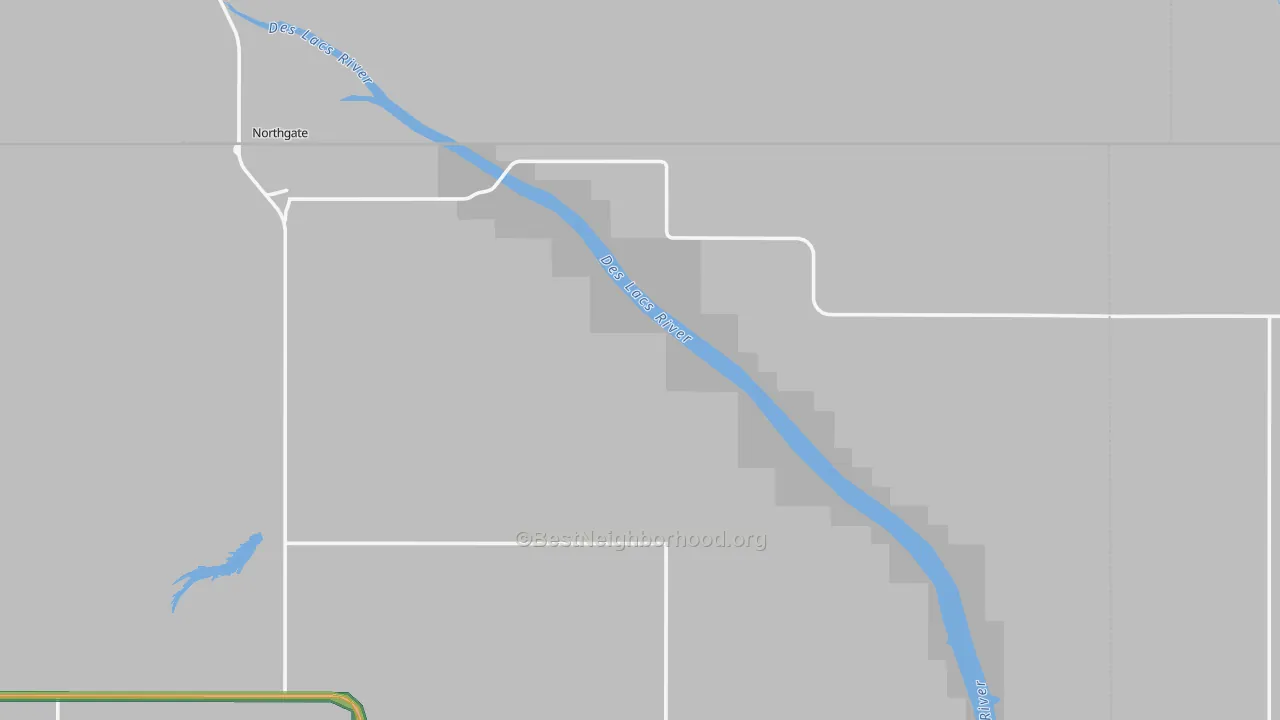 Northgate, ND Map of Noise Levels in Northgate
