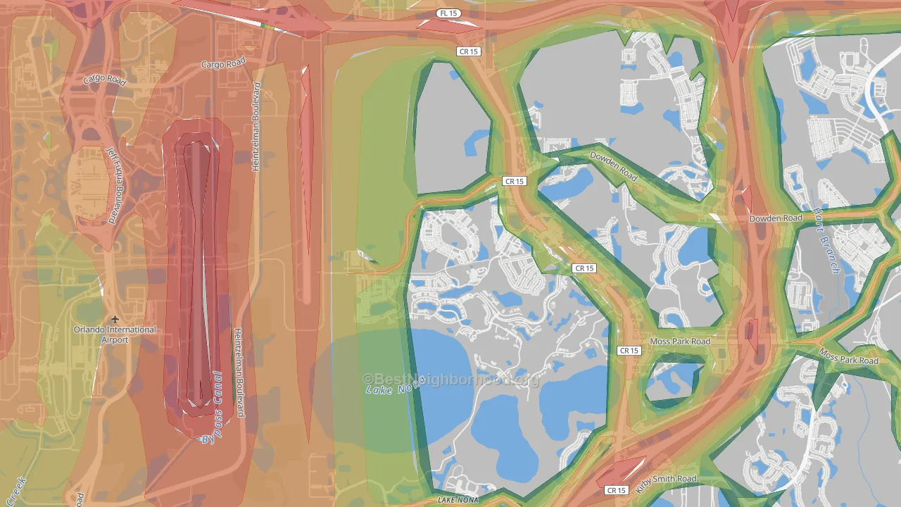 Northlake Park at Lake Nona, Orlando, FL Map of Noise Levels in Northlake Park at Lake Nona