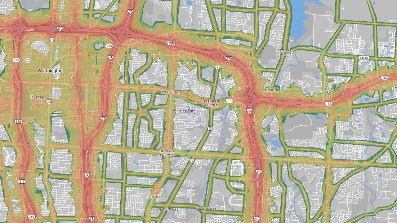 Northland, Columbus, OH Map of Noise Levels in Northland