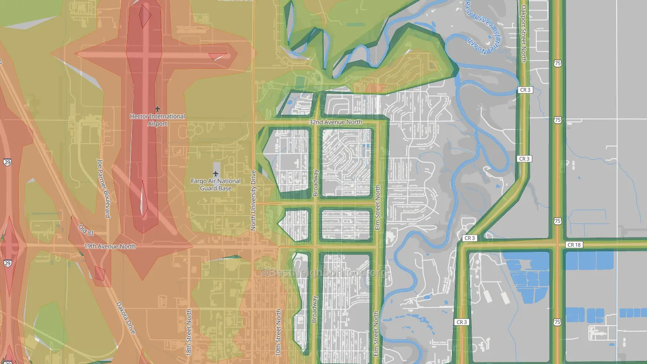 Northport, Fargo, ND Map of Noise Levels in Northport