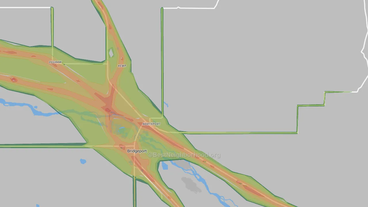 Northport, NE Map of Noise Levels in Northport
