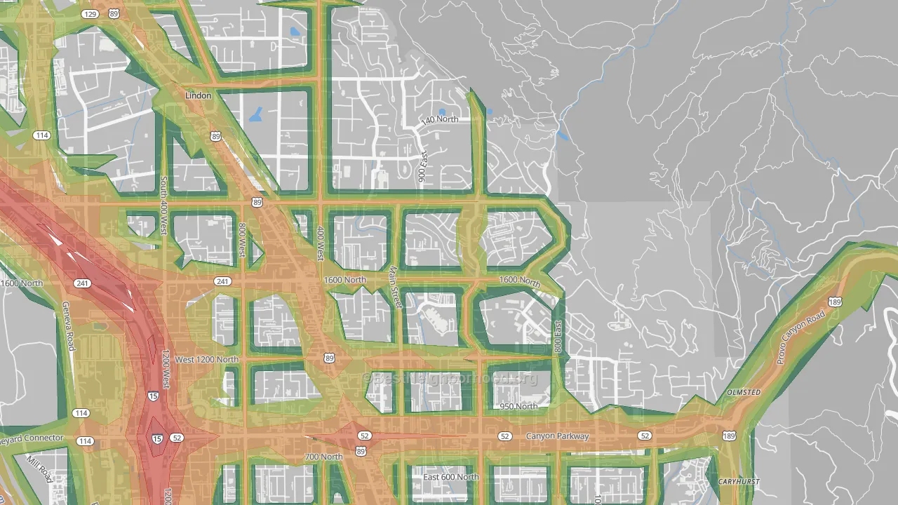 Northridge, Orem, UT Map of Noise Levels in Northridge