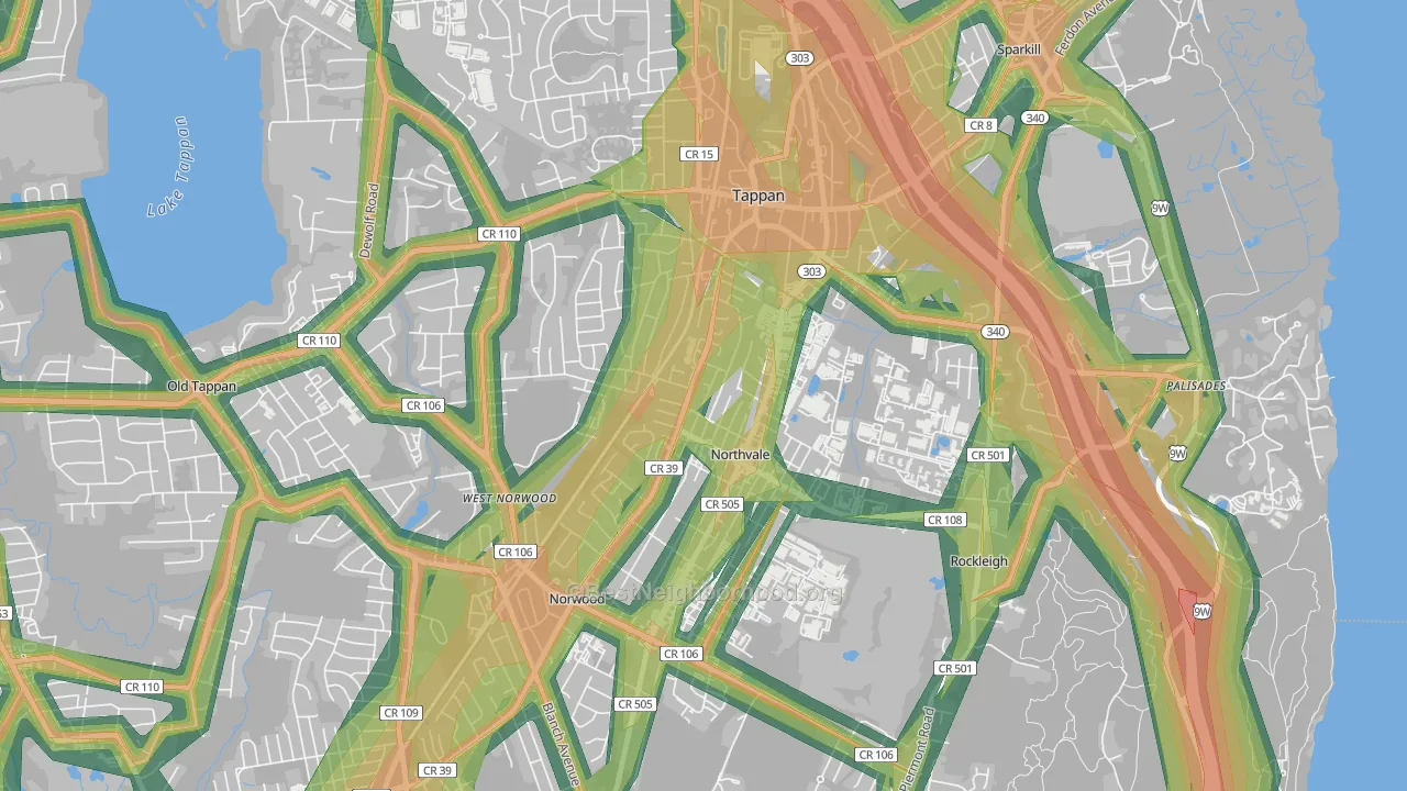 Northvale, NJ Map of Noise Levels in Northvale