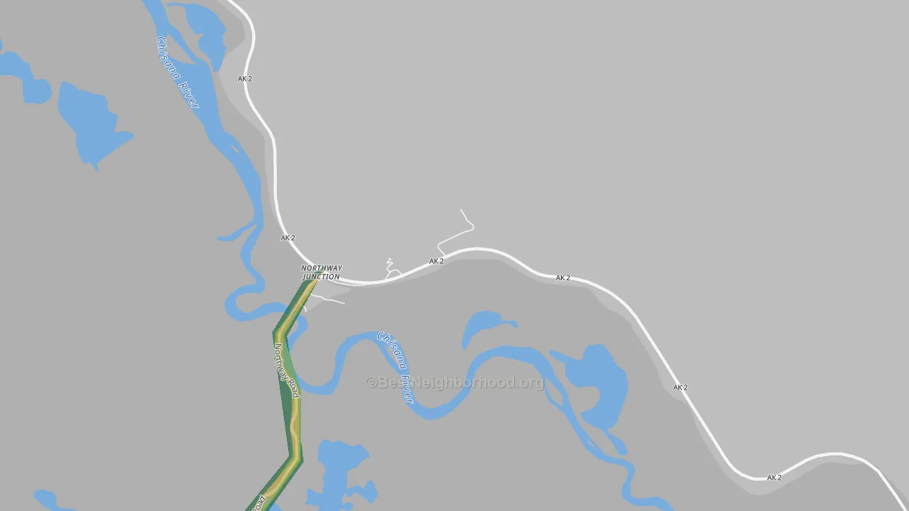 Northway Junction, AK Map of Noise Levels in Northway Junction