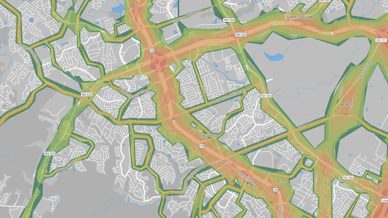 Northwest Austin, Austin, TX Map of Noise Levels in Northwest Austin