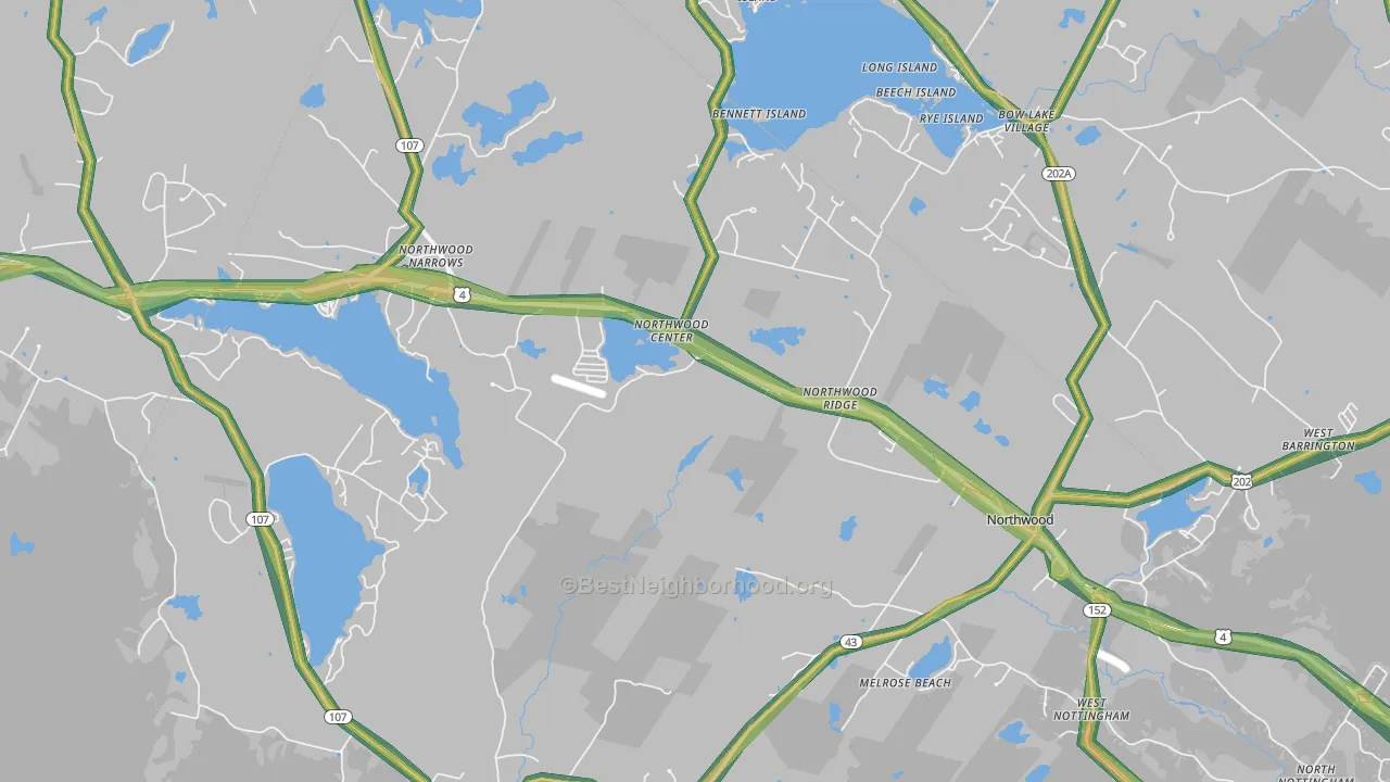 Northwood, NH Map of Noise Levels in Northwood