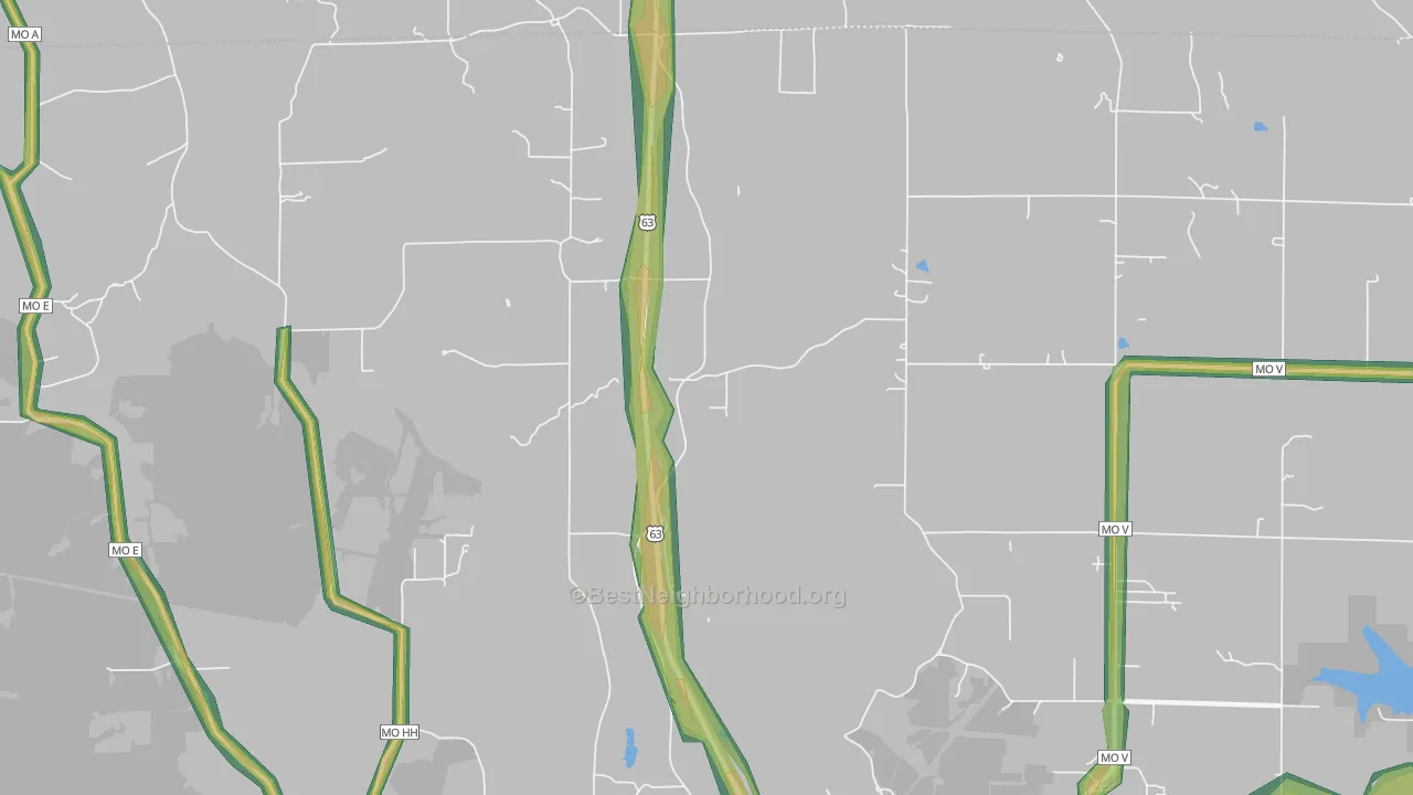 Northwye, MO Map of Noise Levels in Northwye