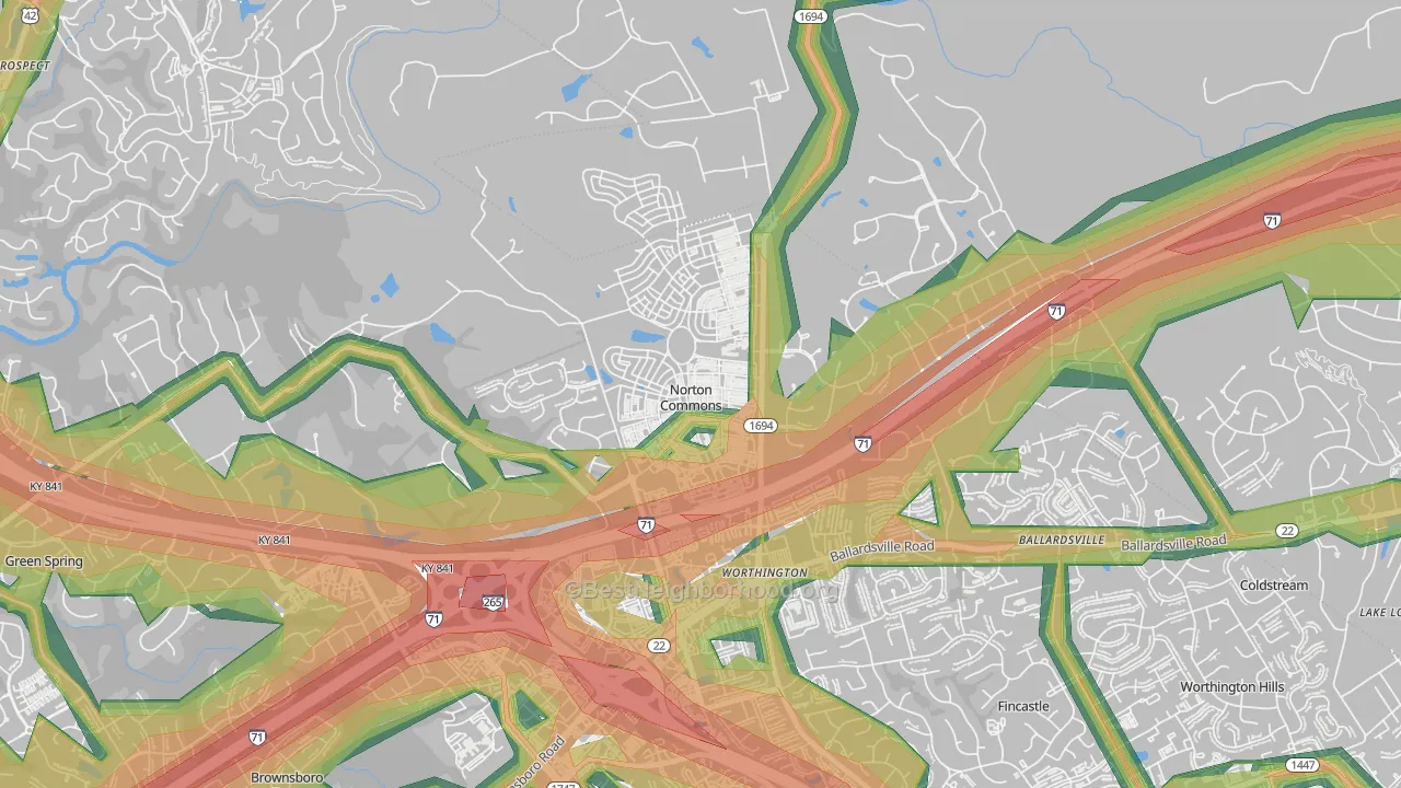 Norton Commons, Prospect, KY Map of Noise Levels in Norton Commons