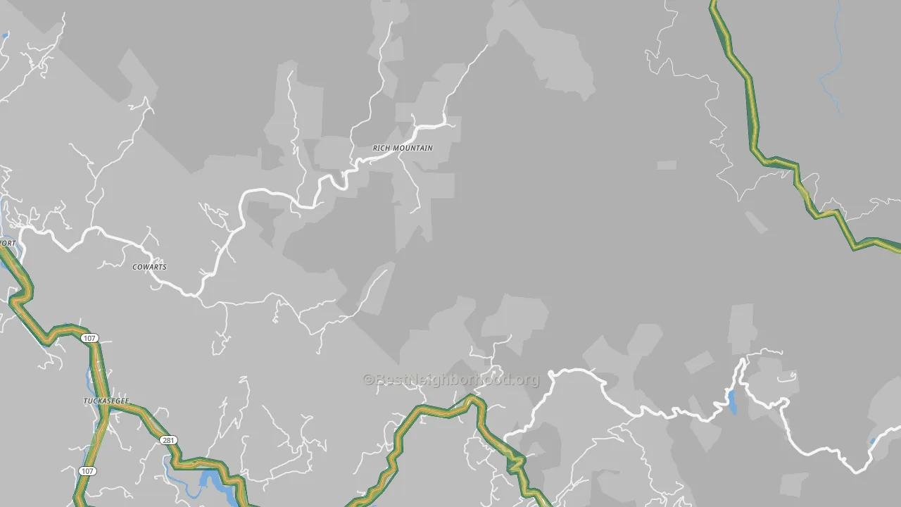Norton, NC Map of Noise Levels in Norton