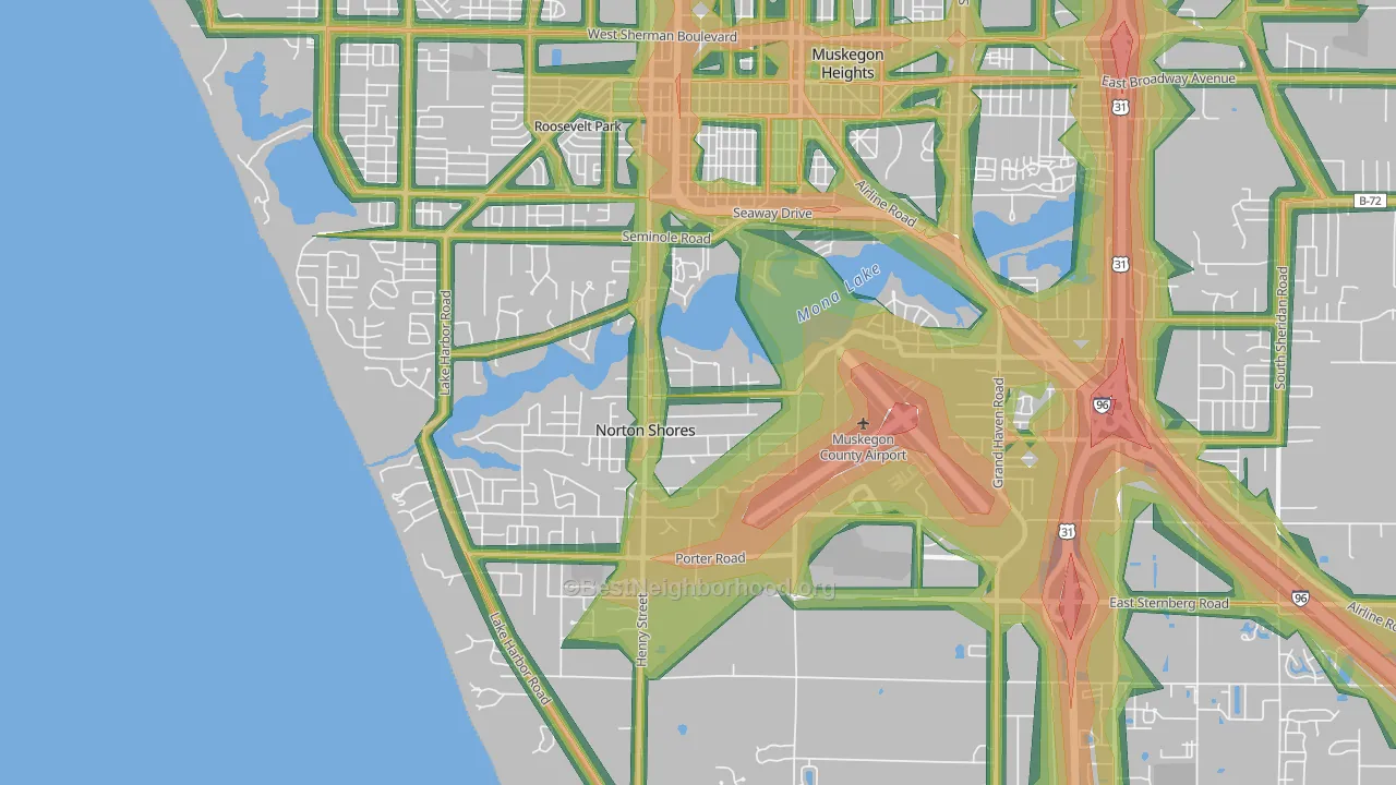 Norton Shores, MI Map of Noise Levels in Norton Shores
