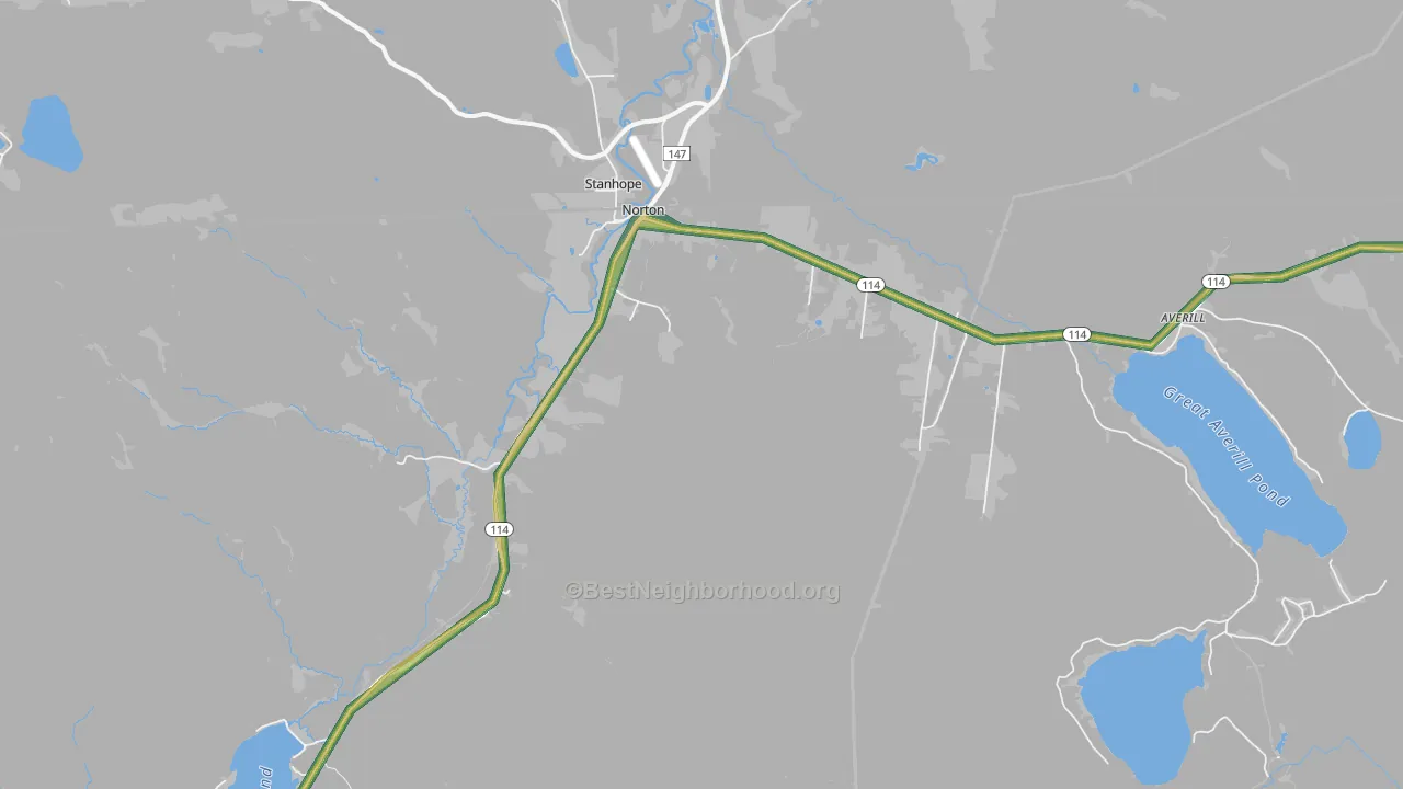 Norton, VT Map of Noise Levels in Norton