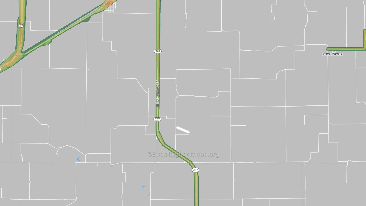 Nortonville, IL Map of Noise Levels in Nortonville