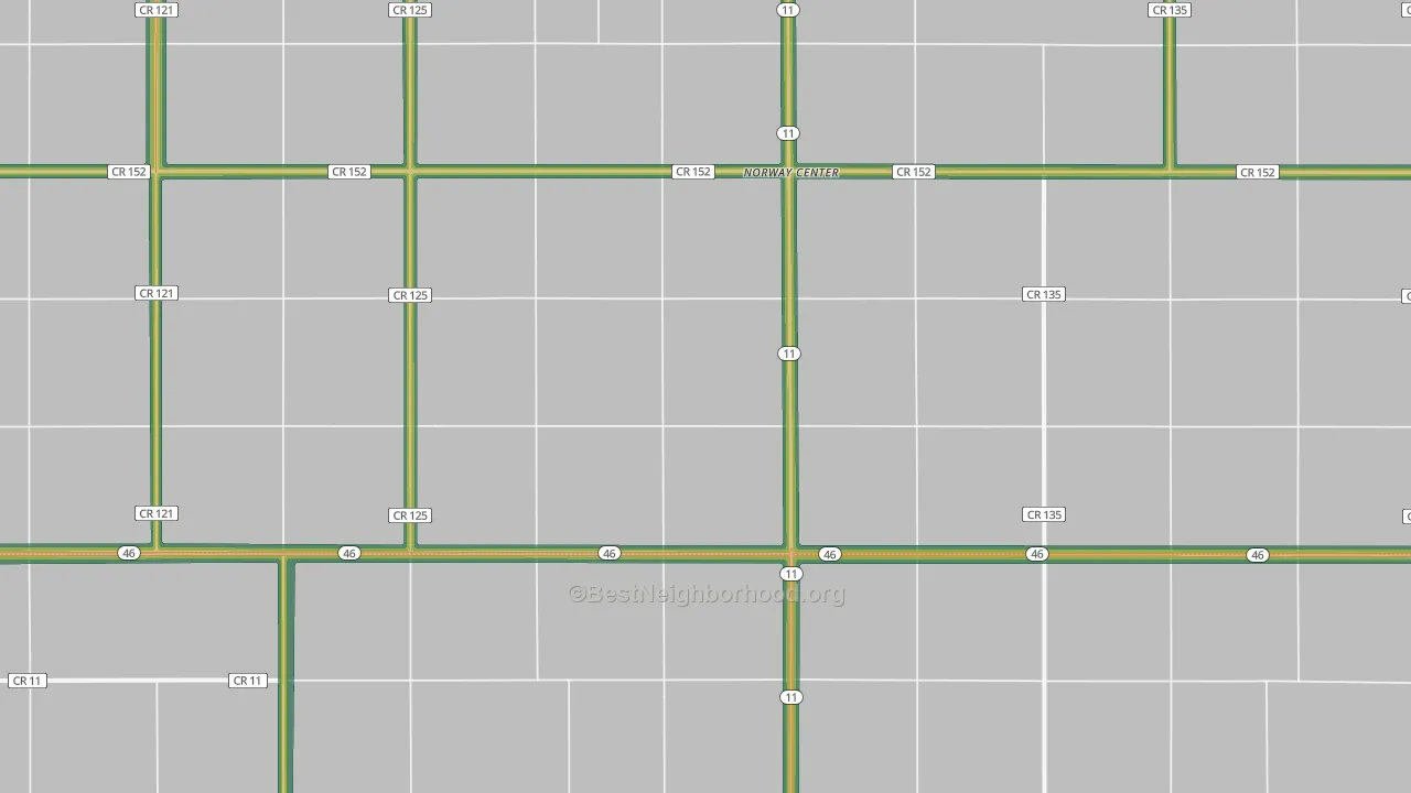 Norway Center, SD Map of Noise Levels in Norway Center