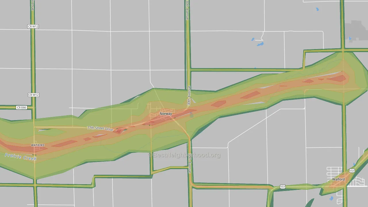 Norway, IA Map of Noise Levels in Norway