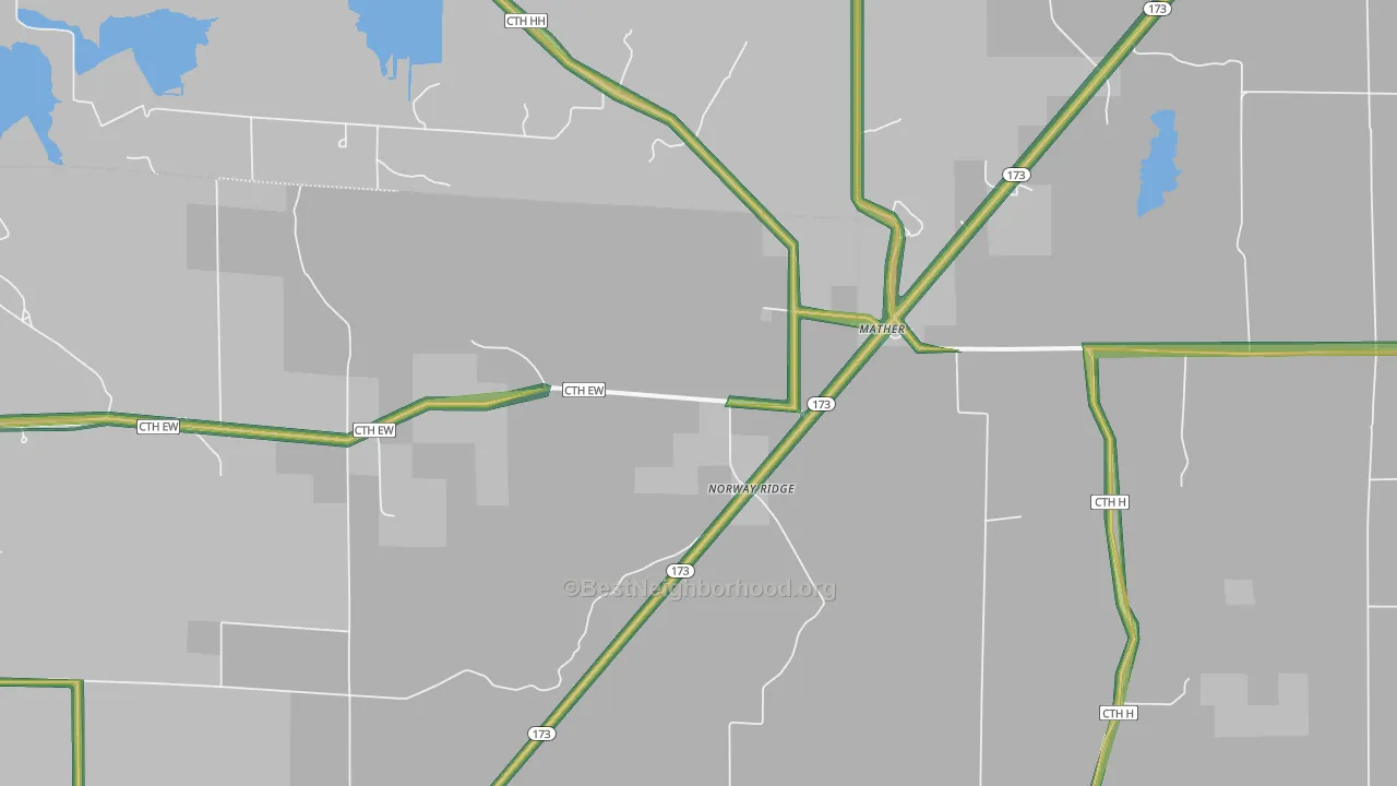 Norway Ridge, WI Map of Noise Levels in Norway Ridge