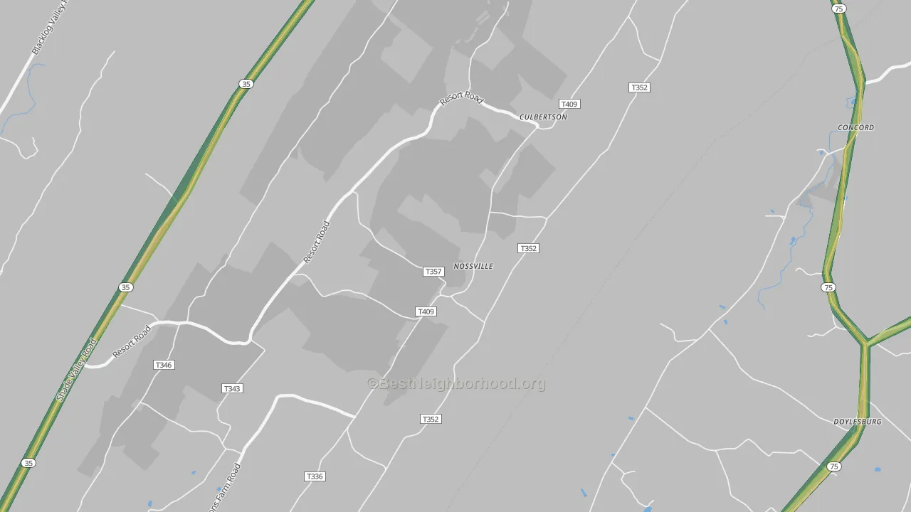 Nossville, PA Map of Noise Levels in Nossville