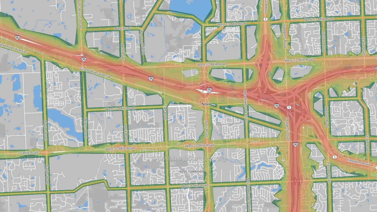 Novi, MI Map of Noise Levels in Novi